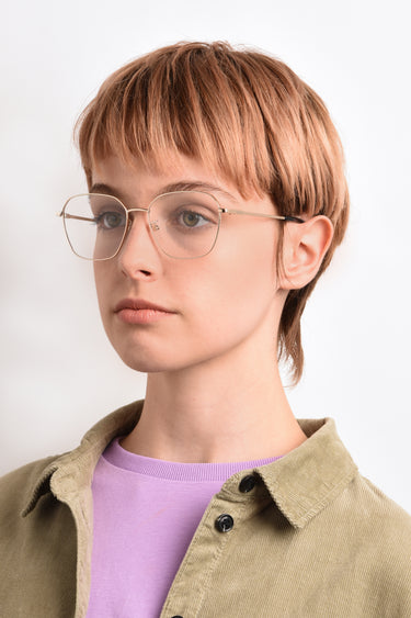 Premium Women Polaroid Eyeglasses: PLD D437/G - Gold & Pink - SpecSMART Eye Clinic (Diagonal Face View)